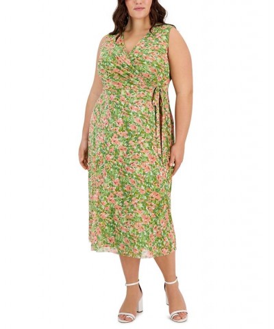 Plus Size Printed Jersey Wrap Midi Dress Lago $73.01 Dresses